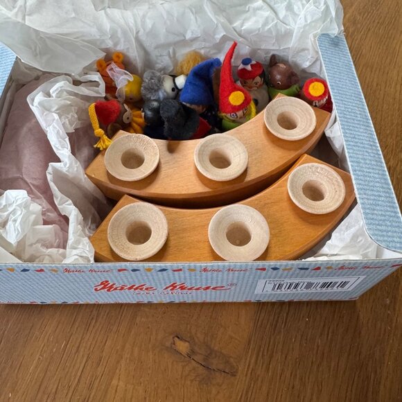 KATHE KRUSE Circus Birthday Ring Set 12 Animal Toys Original Box Cherry Wood - Picture 5 of 13